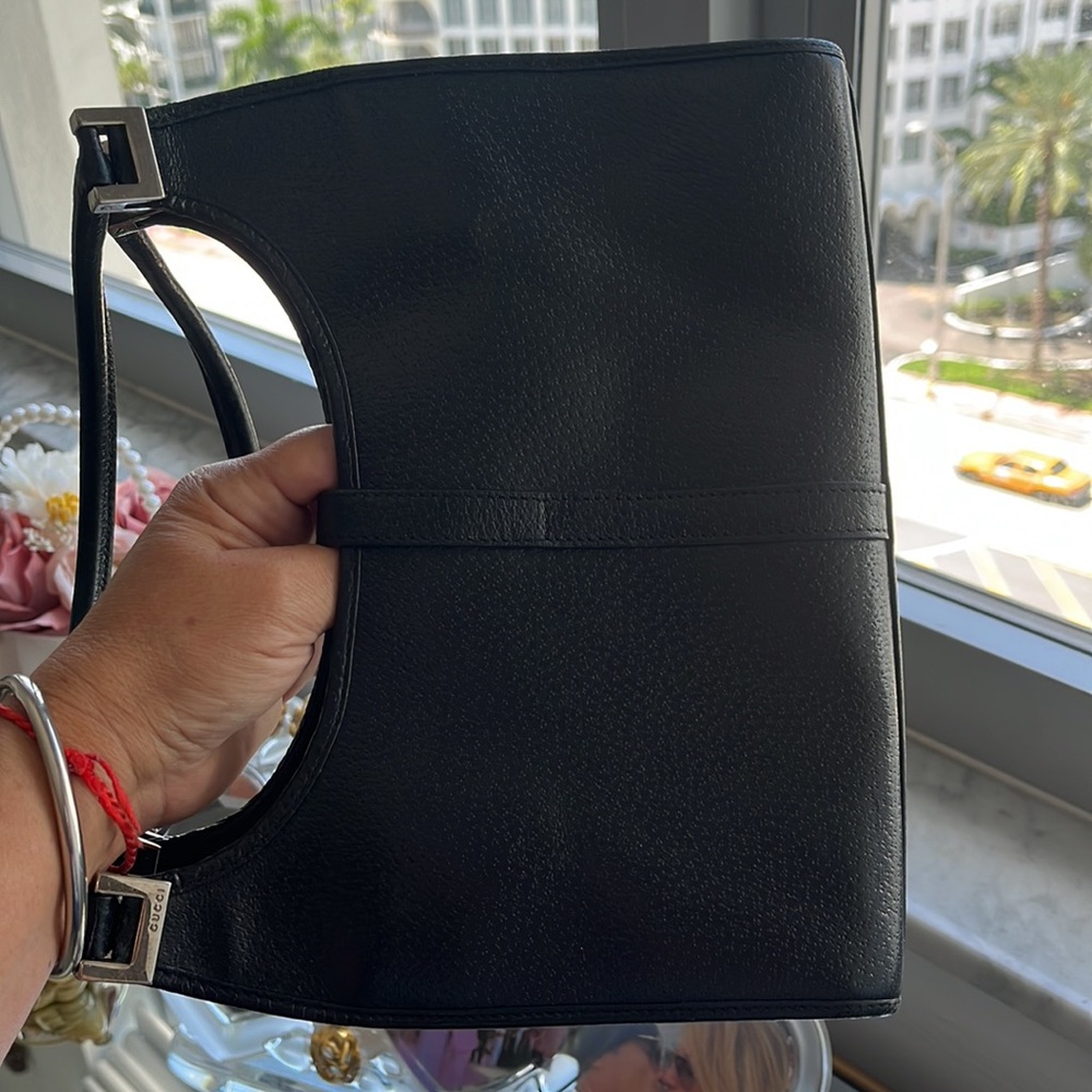 GUCCI Authentic Vintage Jackie Bardot Hobo Black Leather. - Picture 16 of 17